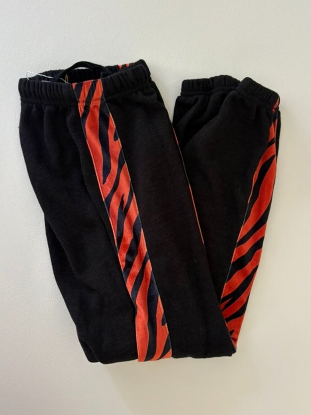 Aviator Nation Tiger Stripe Sweatpants Black Orange S NWOT